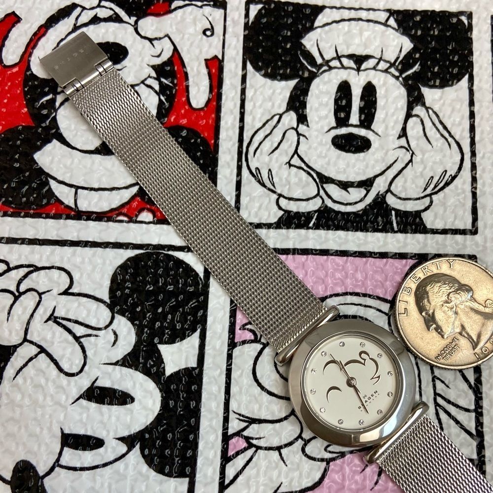 Disney x Skagen Minimalist Mickey Mouse Silhouette Stainless Steel Ladies Watch - Picture 13 of 16